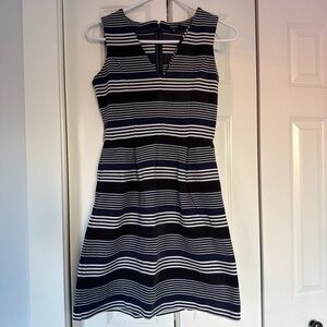 Madewell Navy, Black and White Striped Mini Dress